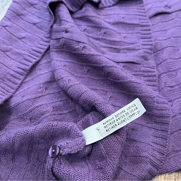 Lord & Taylor 100% Cashmere Button Down Cardigan Purple Size XL - Picture 11 of 13